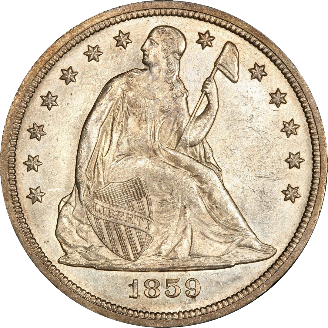 1859 Seated Liberty Silver Dollar