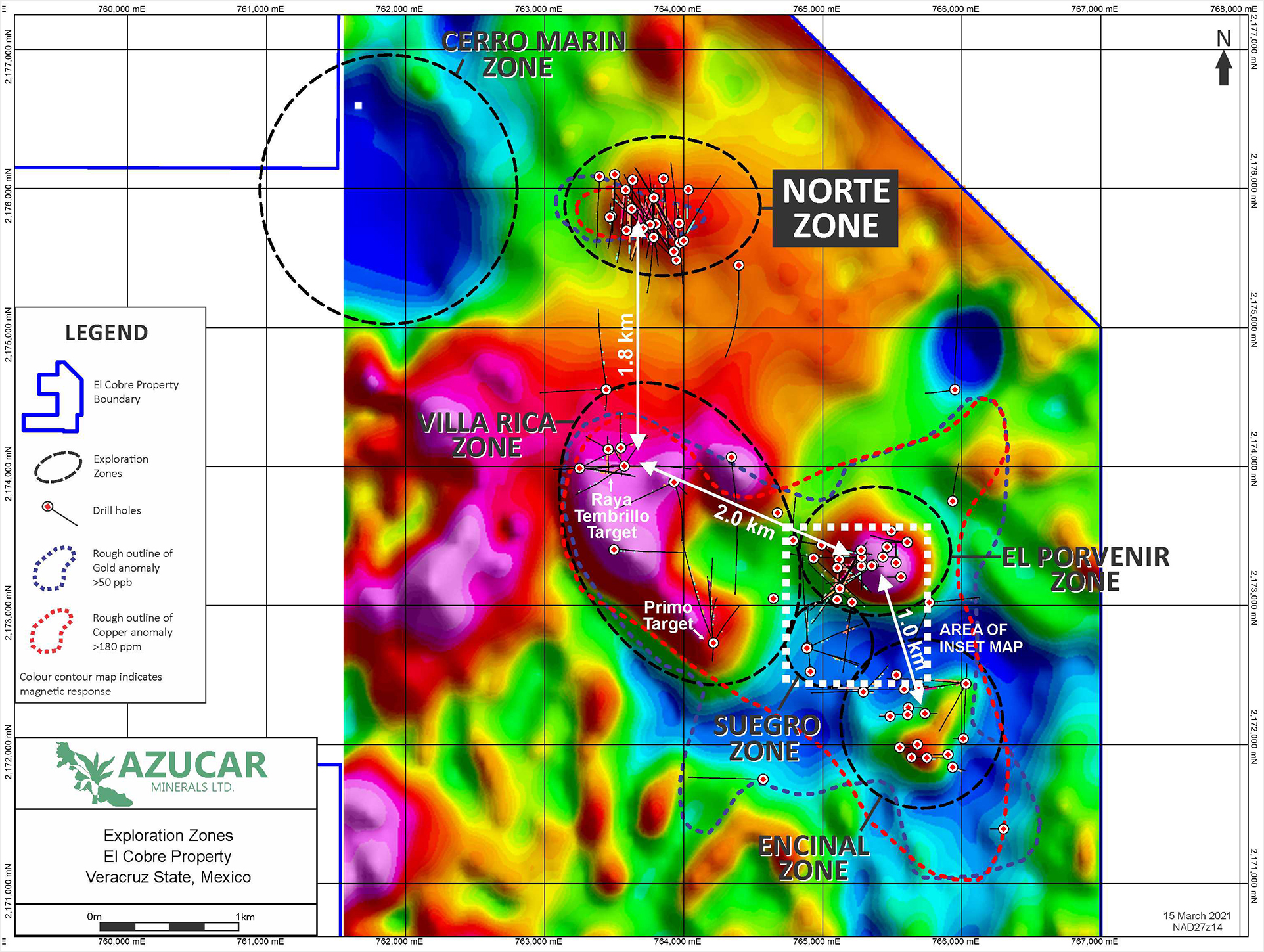 azucar-minerals-exploration-zones-el-cobre-property-map