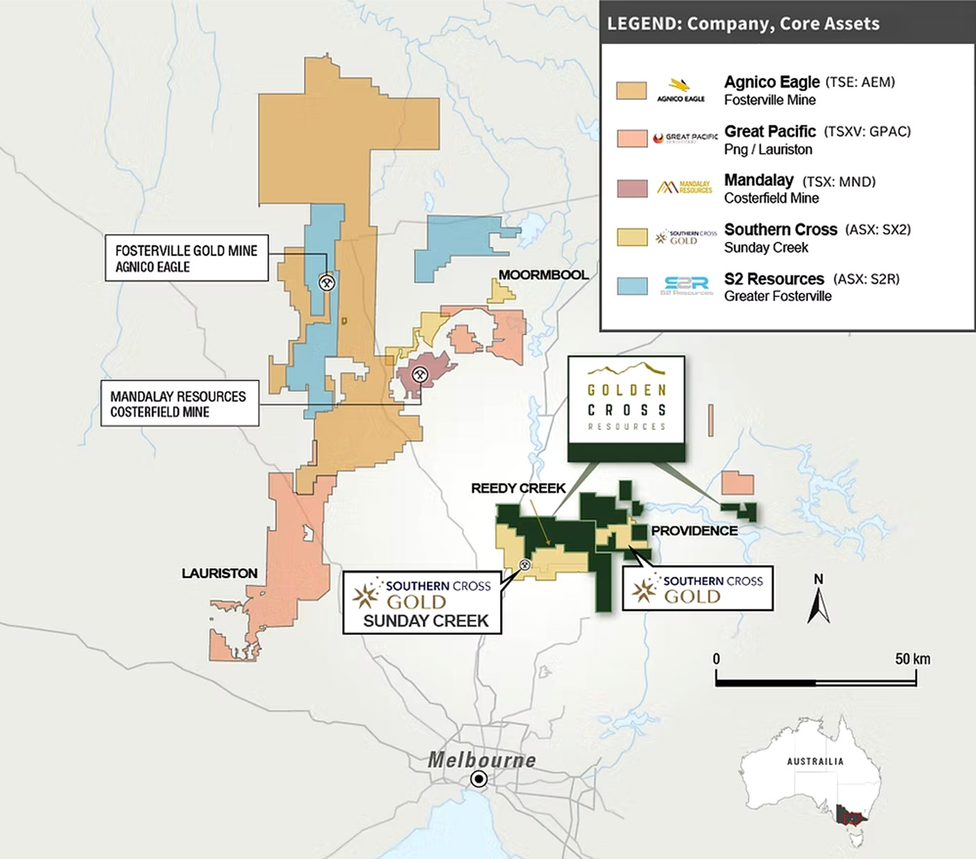 Southern Cross properties map