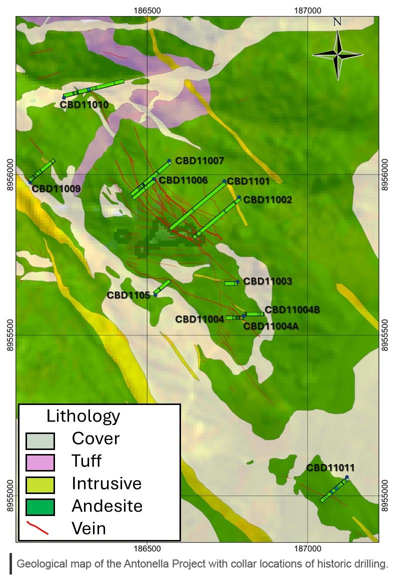 Project drill hole locations