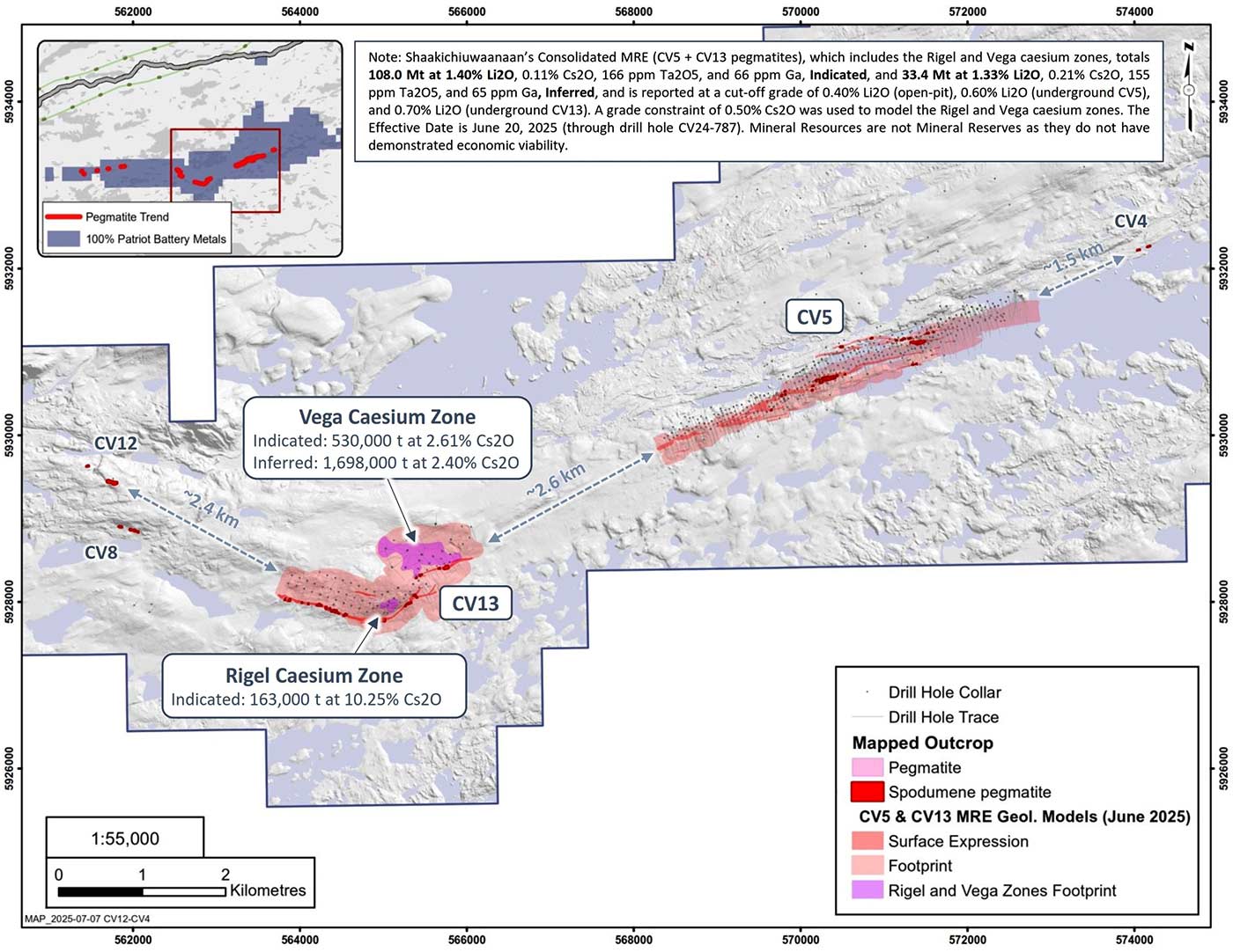 Patriot Battery Metals properties map