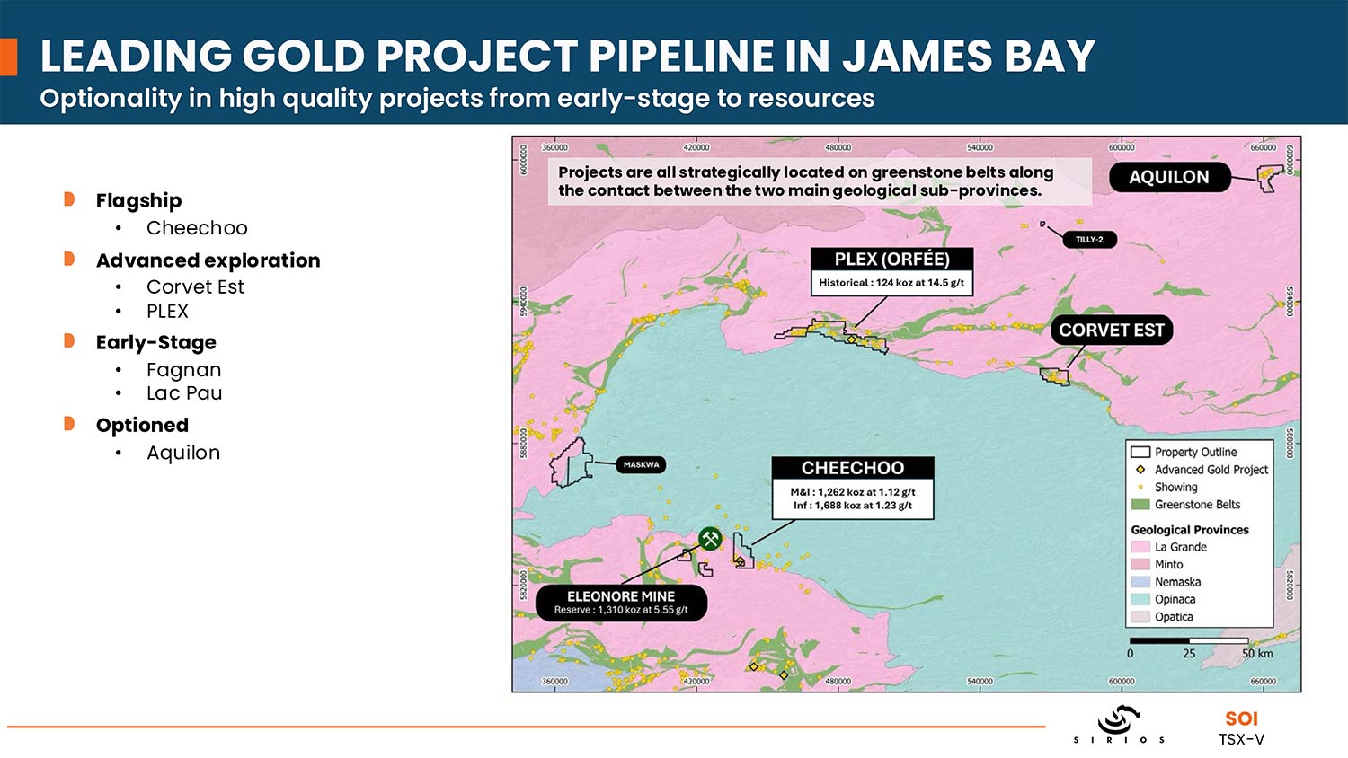 Leading gold project area map