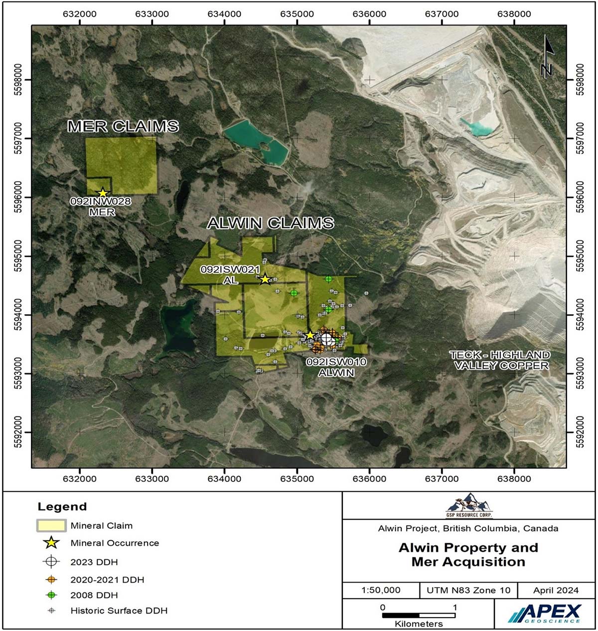 Alwin Property and Mer Acquisition map