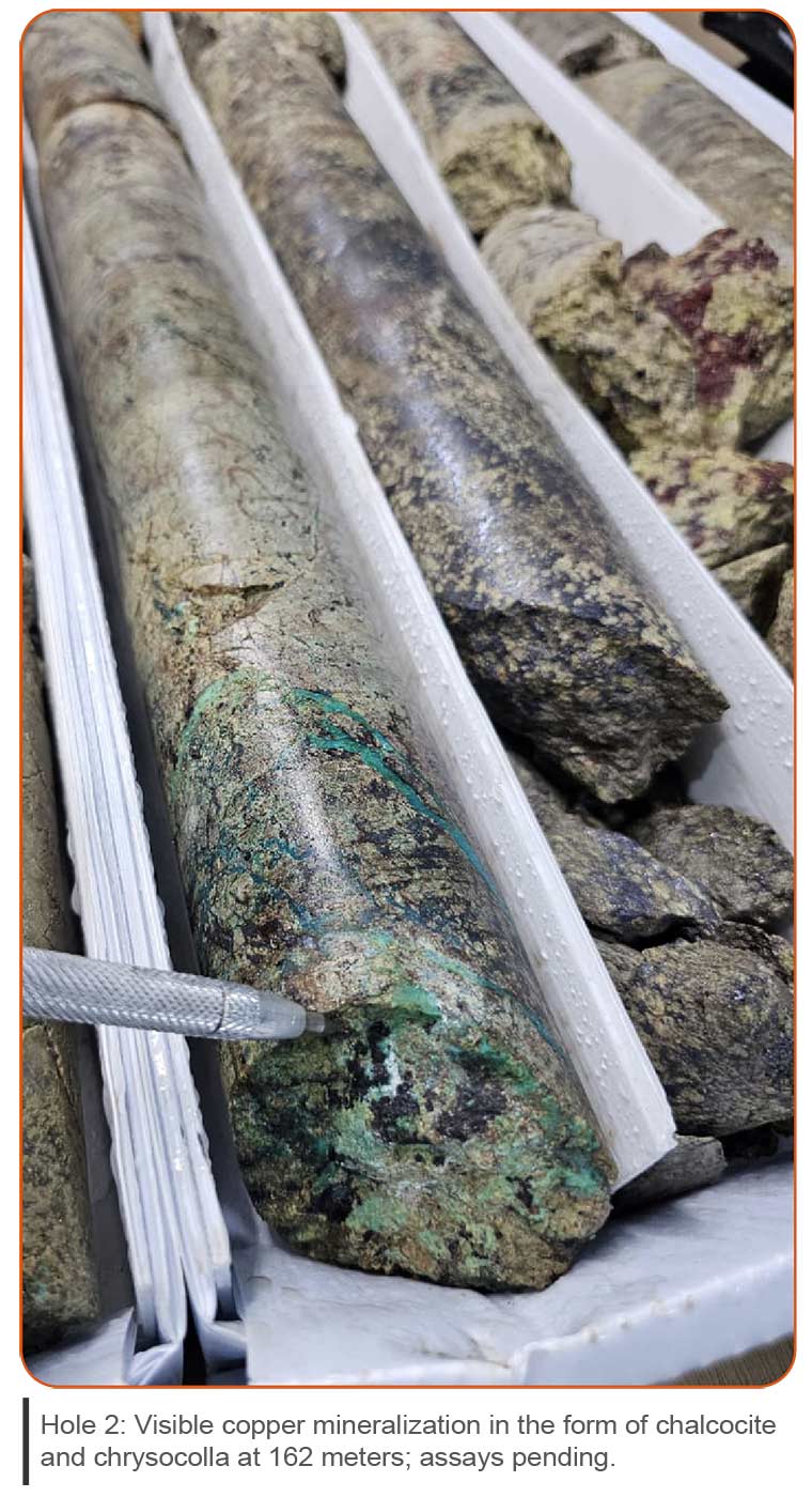 copper mineralization core
