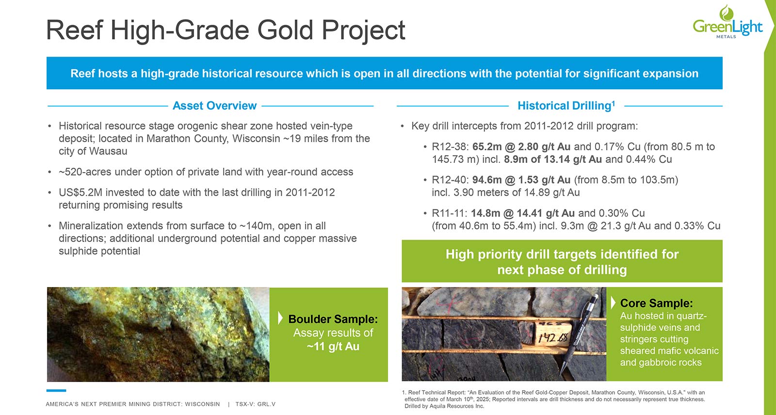 Reef High-Grade Gold project