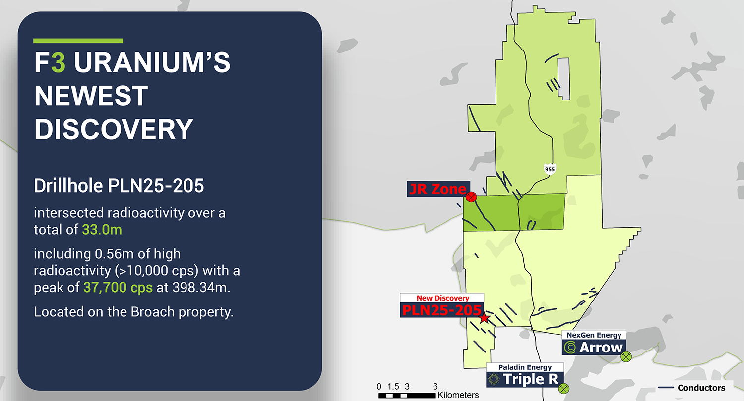 F3 Uranium;s Newest Discovery details and map