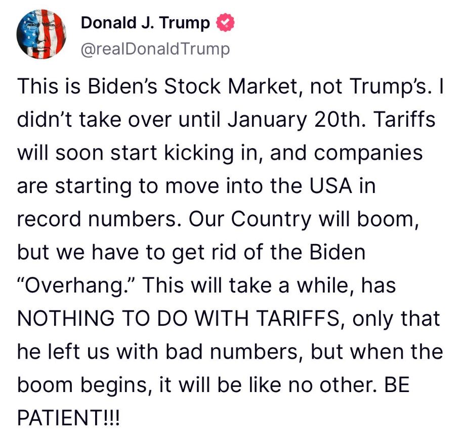 This is Biden's Stock market Trump x post