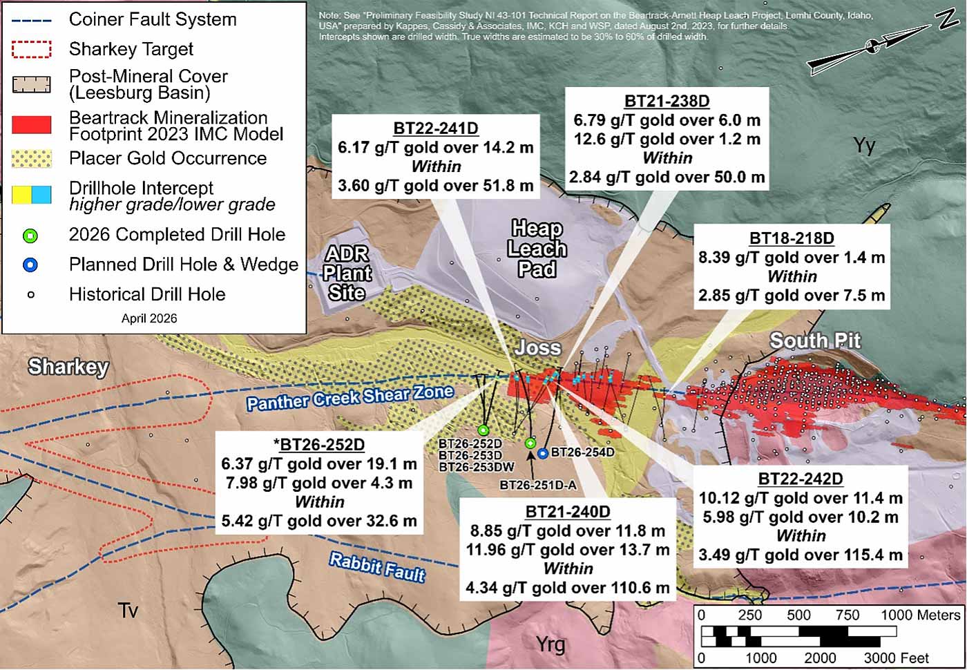 Map of drill locations