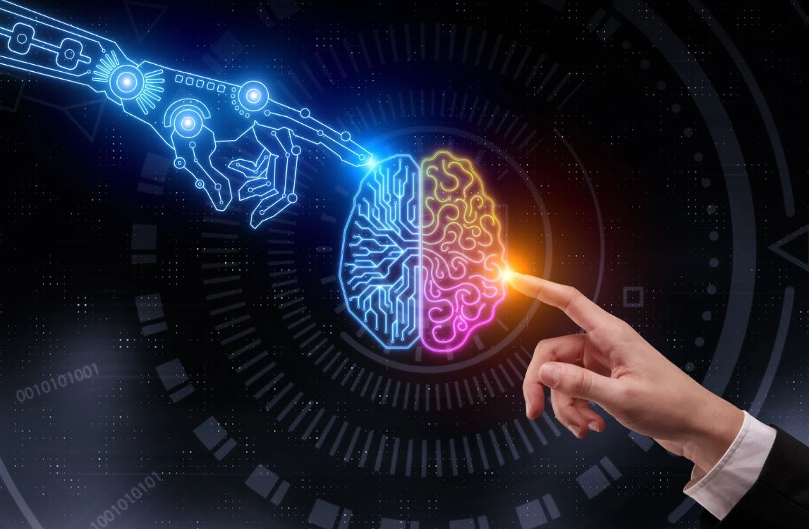 artificial intelligence brain and hands