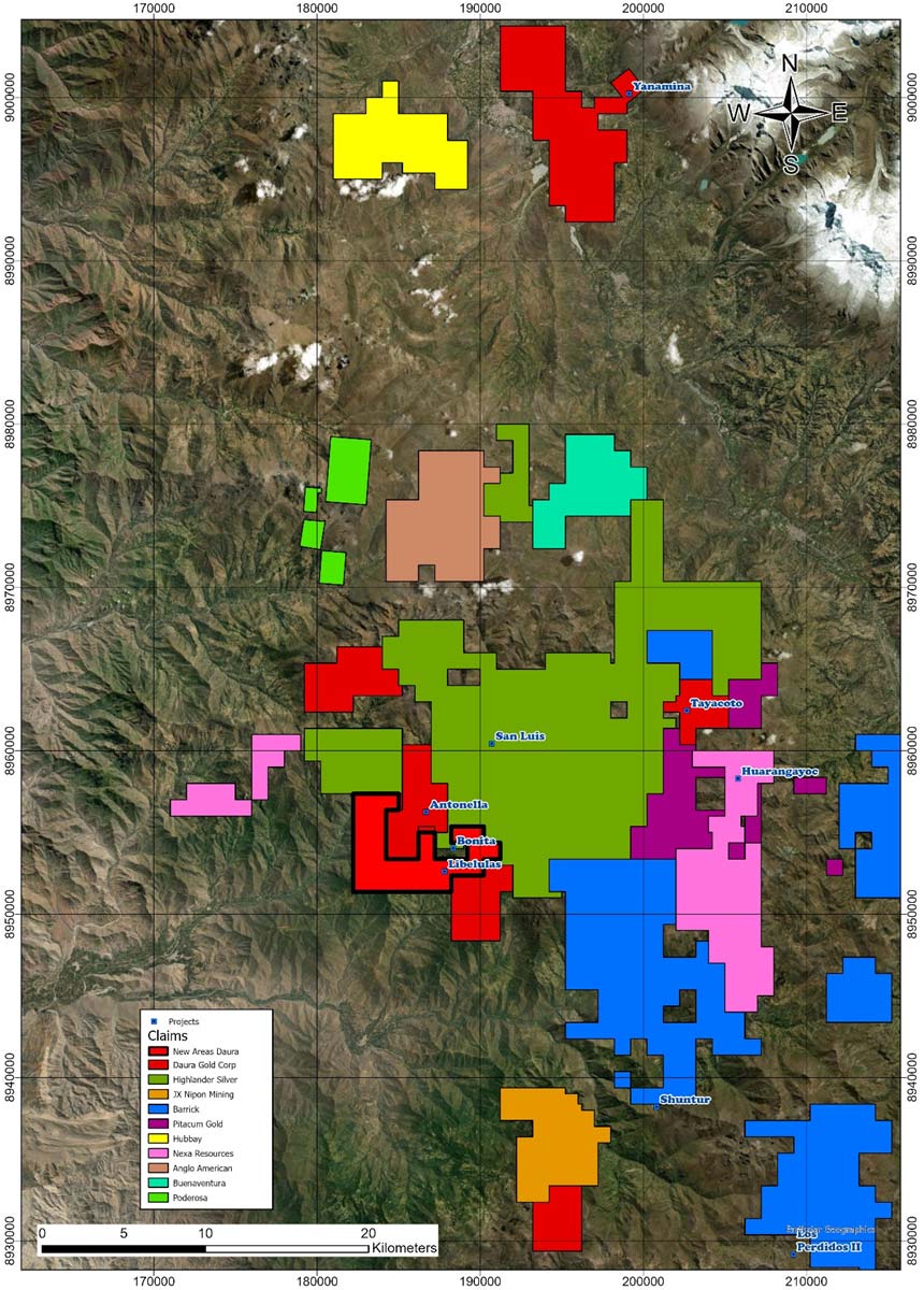 Daura map with large highlighted projects