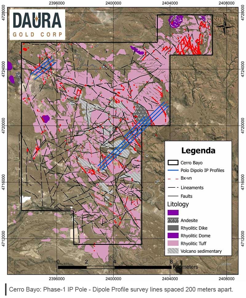 Cerro Bayo gold-silver project map