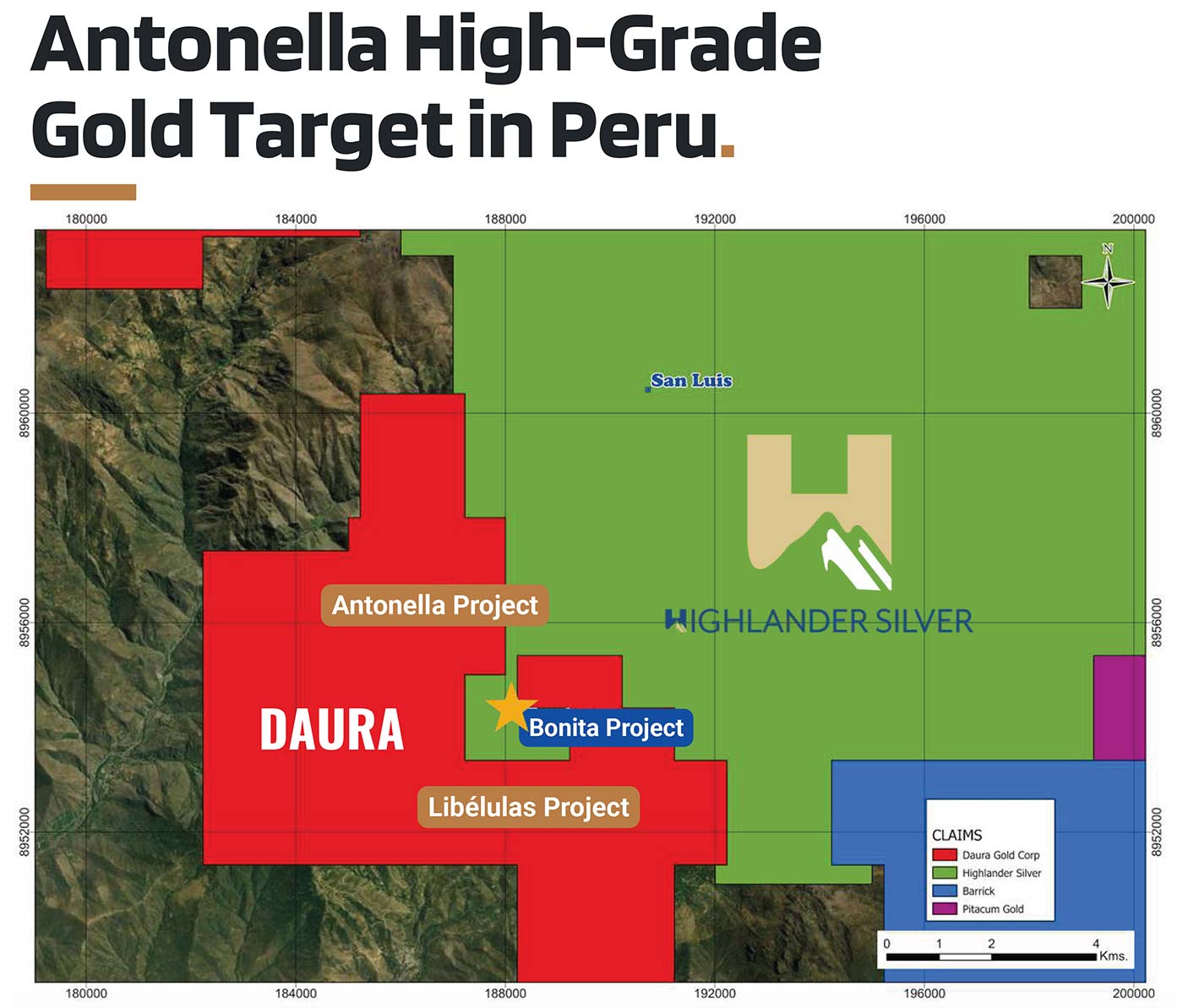 Antonella High-Grade Gold Target map